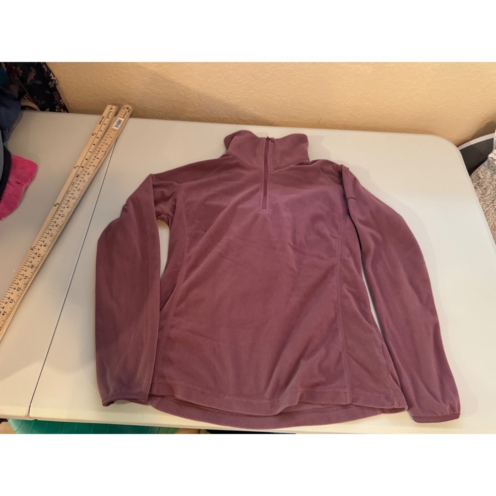 Columbia Sportswear Womens Large Burgundy Quarter Zip Fleece Pullover Jacket